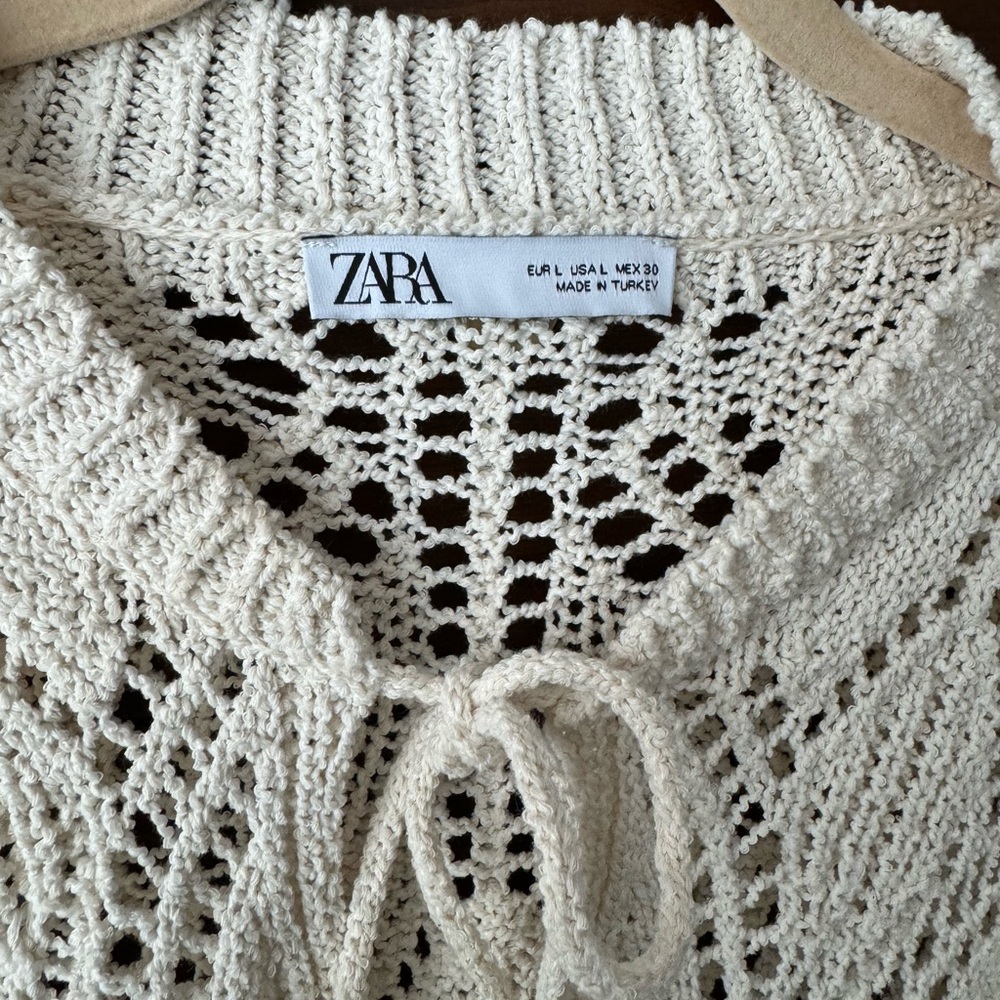 Zara Crochet Knit Pull Over- large - Picture 3 of 5